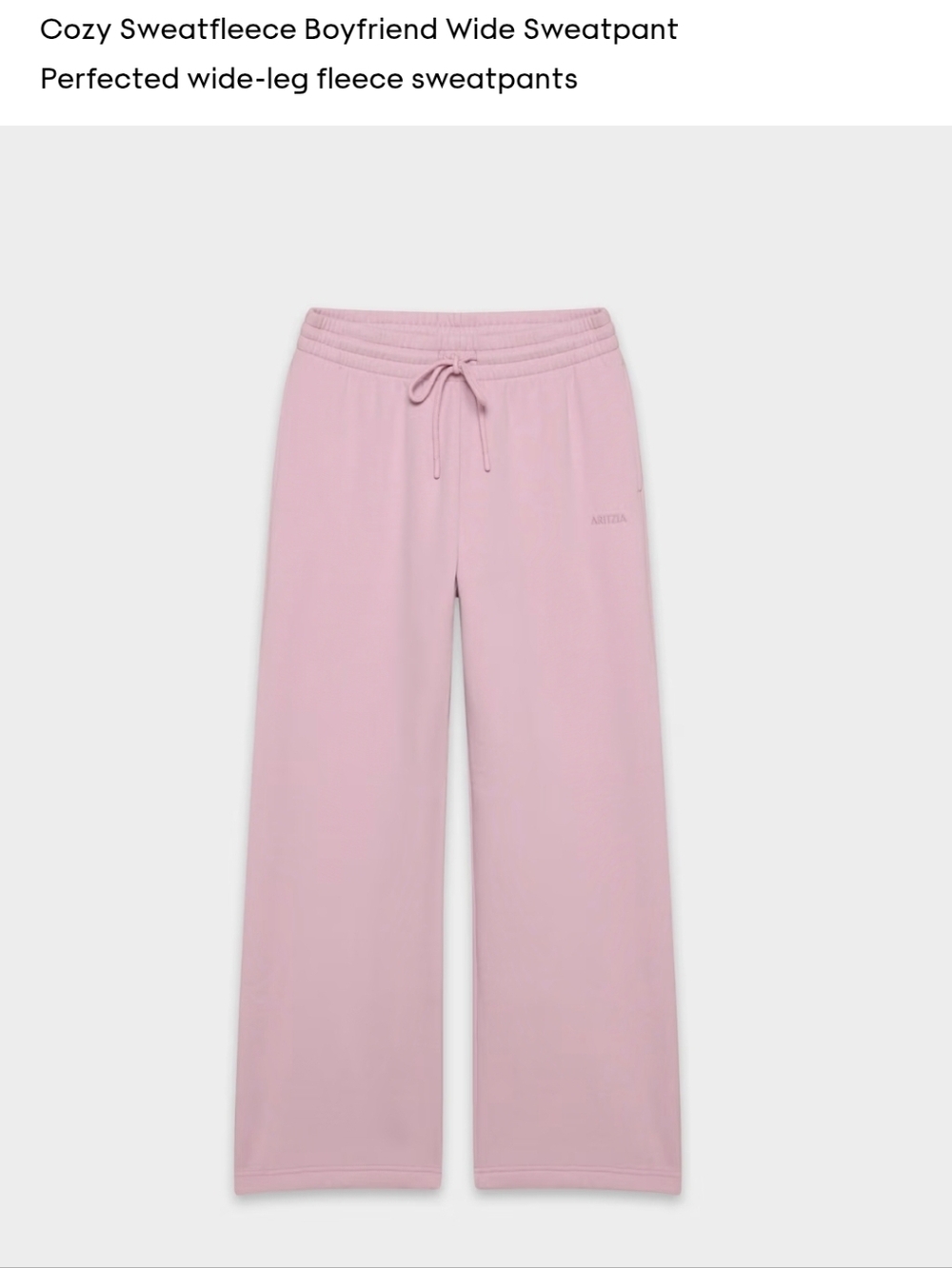 Aritzia Cozy Sweatfleece Boyfriend Wide Sweatpants